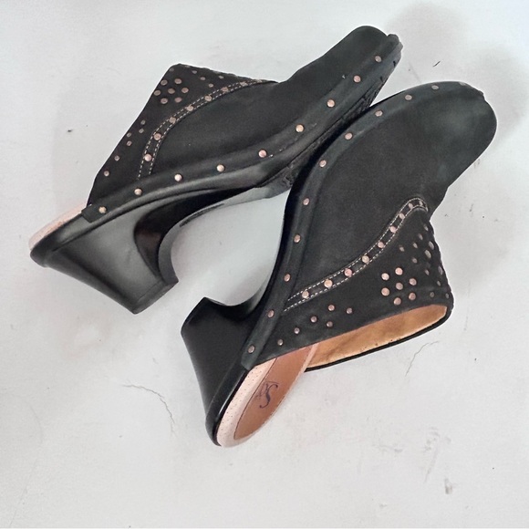 SOFFT Womens Langston Suede Leather Studded Clog Mule Slide Black Size 8.5 - Picture 7 of 10